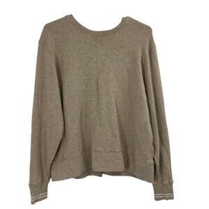 Tasc Performance Varsity Bamboo French Terry Sweatshirt Taupe Organic Cotton S
